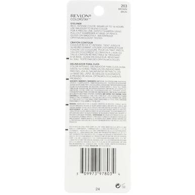 Revlon ColorStay Pencil Waterproof Eyeliner, Smudge-Proof, Eye Makeup with Built-In Sharpener, Stocking Stuffer for Women, 202 Black Brown, 0.01 oz