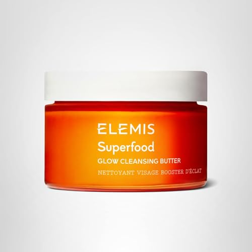 ELEMIS Superfood AHA Glow Cleansing Butter, Daily Facial Cleanser/Mask Removes Makeup, Cleanses & Helps to Brighten, Nourish, and Hydrate Skin