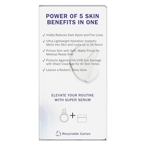 Olay Super Cream with Sunscreen SPF 30, Fragrance Free Lightweight Face Moisturizer with Sun Protection, 5-in-1 Skin Care - Hydrating, Brightening, Firming - Niacinamide, Vitamin C, Collagen, 1.7 oz