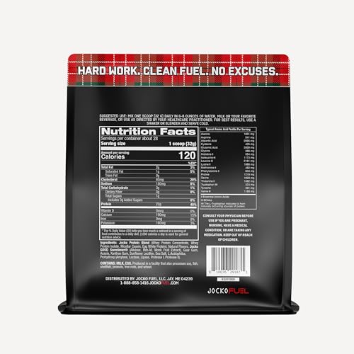 Jocko Fuel Mölk Whey Protein Powder 22g Low Sugar Monk Fruit Blend - Muscle Recovery & Growth, Packaging May Vary (26 Servings, Mint Chocolate)