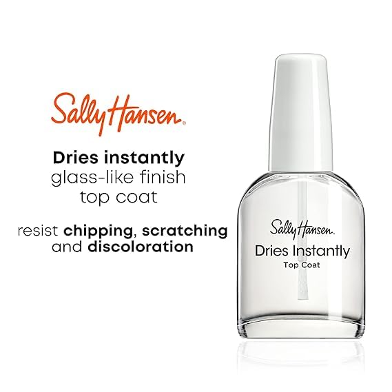 Sally Hansen Insta-Dri®, Clear Top Coat, Quick Dry, Long Lasting, Streak-Free Shine, Clear Nail Polish