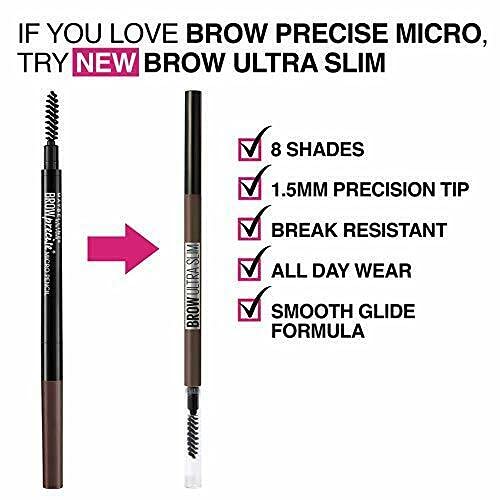 Maybelline Express Brow Ultra Slim Eyebrow Makeup, Brow Pencil with Precision Tip and Spoolie for Defined Eyebrows, Soft Brown, 1 Count