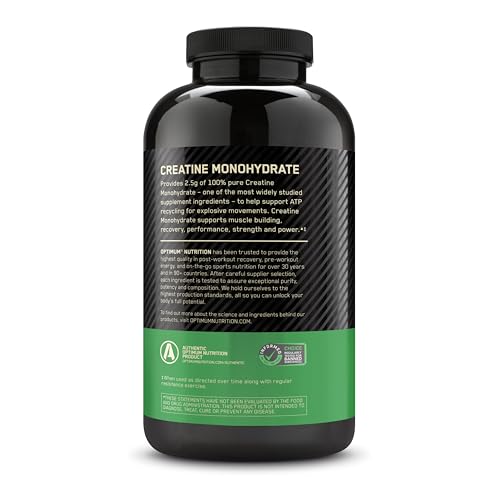 Optimum Nutrition Micronized Creatine Monohydrate Capsules, Keto Friendly, 2500mg, 100 Capsules