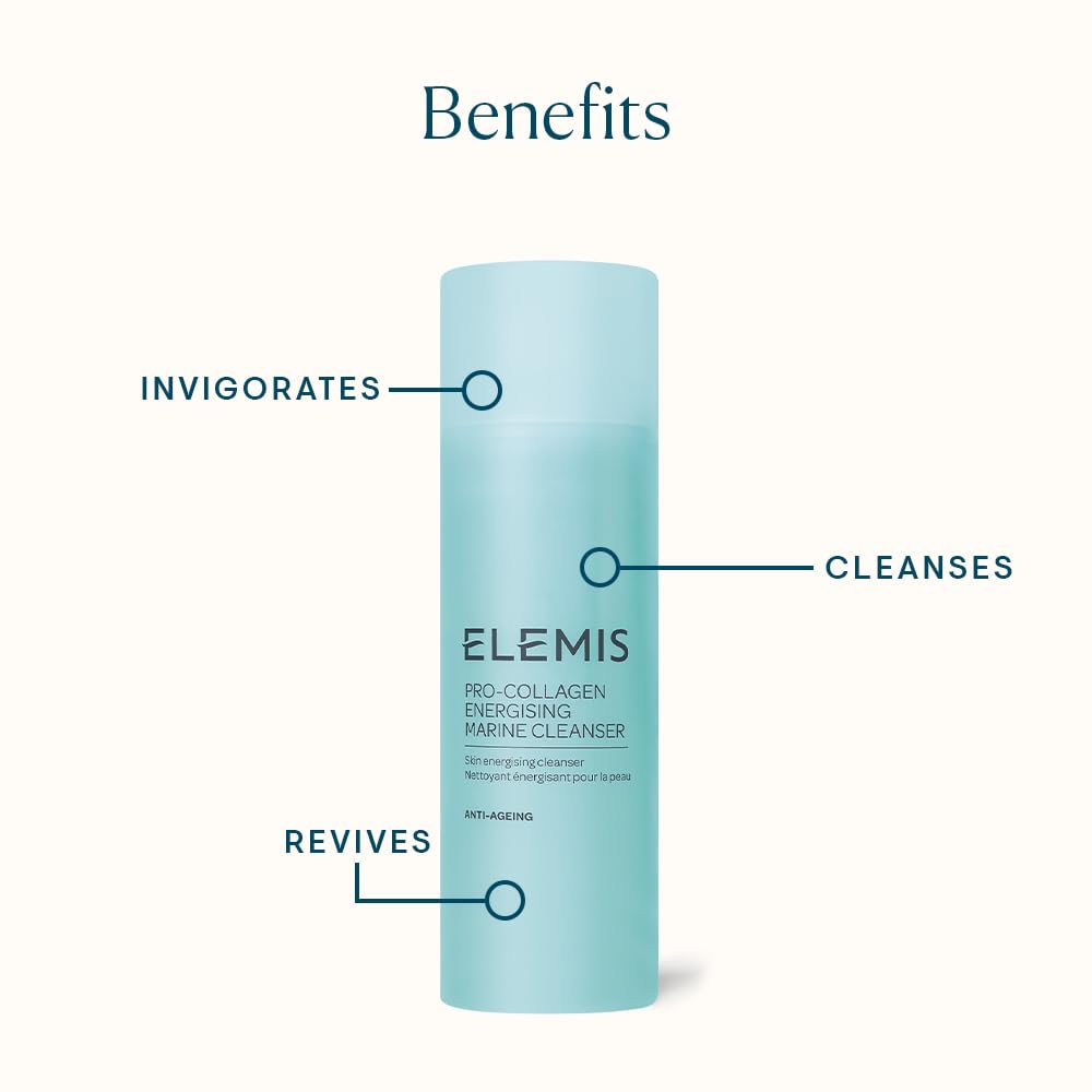 ELEMIS Pro-Collagen Energising Marine Cleanser 150ml – Anti-Aging Gel Face Wash To Purify, Energize & Refresh Skin with Magnesium & Zinc