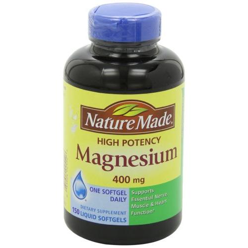 Nature Made High Potency Magnesium 400 mg - 150 Liquid Softgels,(Pack of 2)