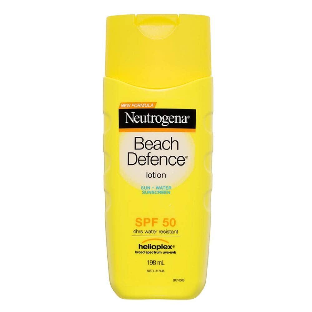 Neutrogena Sunscreen Lotion Beach Defense SPF 70, Face & Body Sunscreen, Broad Spectrum, Fast Absorbing, 6.7 Fl Oz, Water Resistant 80 Min, Oil-Free, Oxybenzone & Octinoxate Free