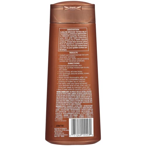 L'Oreal Paris Sublime Bronze Tinted Self Tanning Lotion, Medium Natural Tan 5 fl. Oz