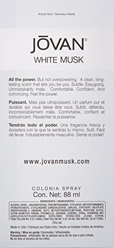 Jovan Musk for Men Eau de Cologne Spray 3 fl oz (Pack of 1), Notes of Carnation, Lavender, and Amber, Men's Fragrance, Long Lasting, Everyday Fragrance, Travel Size