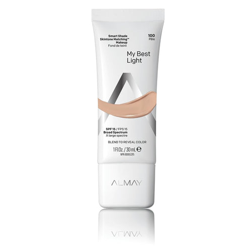 Almay Skintone Matching Foundation, Smart Shade Face Makeup with SPF 15, Hypoallergenic, Oil-Free, Dermatologist-Tested, 200 Light Medium Mine, 1 fl oz