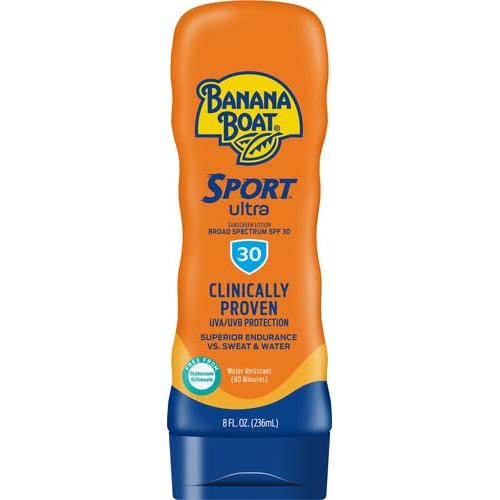 Banana Boat Sport Ultra SPF 50 Sunscreen Lotion, 8oz | Banana Boat Sunscreen SPF 50 Lotion, Oxybenzone Free, Sunblock, Water Resistant, 8oz