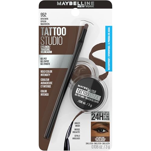 Maybelline New York Makeup Eyestudio Lasting Drama Gel Eye Liner, Blackest Black, Waterproof, 0.106 Ounce,Pack of 1