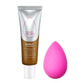 Beautyblender Bounce Liquid Whip Long Wear Foundation (4.45 N Deep Bronze) & Original Pink Beauty Blender Makeup Sponge Bundle
