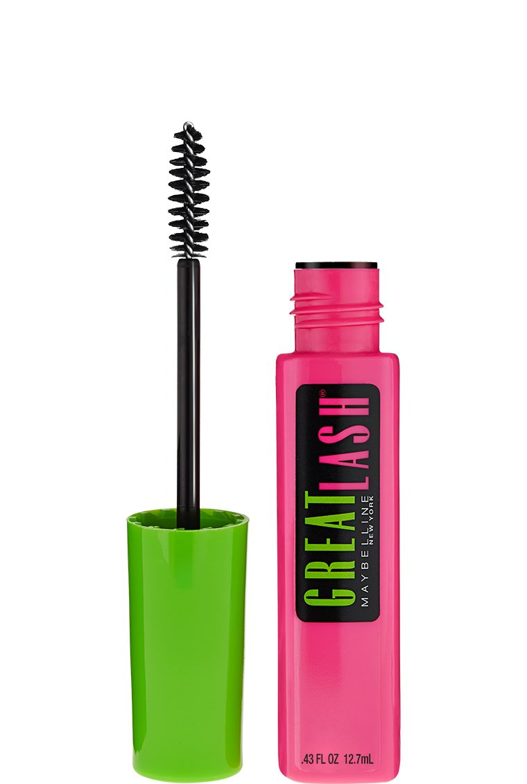 Maybelline Great Lash Washable Mascara Makeup, Volumizing Lash-Doubling Formula That Conditions As It Thickens, Blackest Black, 1 Count