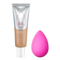 Beautyblender Bounce Liquid Whip Long Wear Foundation (3.55 N/O Tan Olive) & Original Pink Beauty Blender Makeup Sponge Bundle