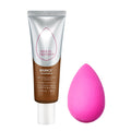 Beautyblender Bounce Liquid Whip Long Wear Foundation (4.50 W Deep Sienna) & Original Pink Beauty Blender Makeup Sponge Bundle