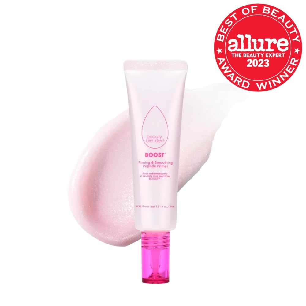 Beautyblender Boost 18-hour Firming & Smoothing Peptide + Ceramide Primer, Skincare Benefits with Powerful Long Lasting Makeup Properties, Cool Gripping Makeup Base Prep
