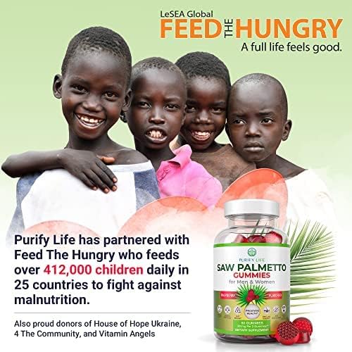 Vegan Saw Palmetto for Women & Men - Potent Saw Palmetto Extract, Prostate Supplements for Men, DHT Blocker for Womens Hair Growth, Hormonal Balance Gummies, PCOS Hair Loss, DHT Blocker, Gluten-Free