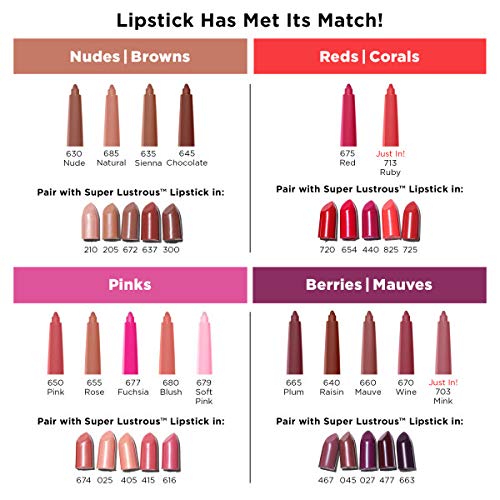 Revlon Colorstay Lip Liner Makeup with Built-in-Sharpener, Longwear Rich Colors, Smooth Application, 630 Nude, 0.01 oz