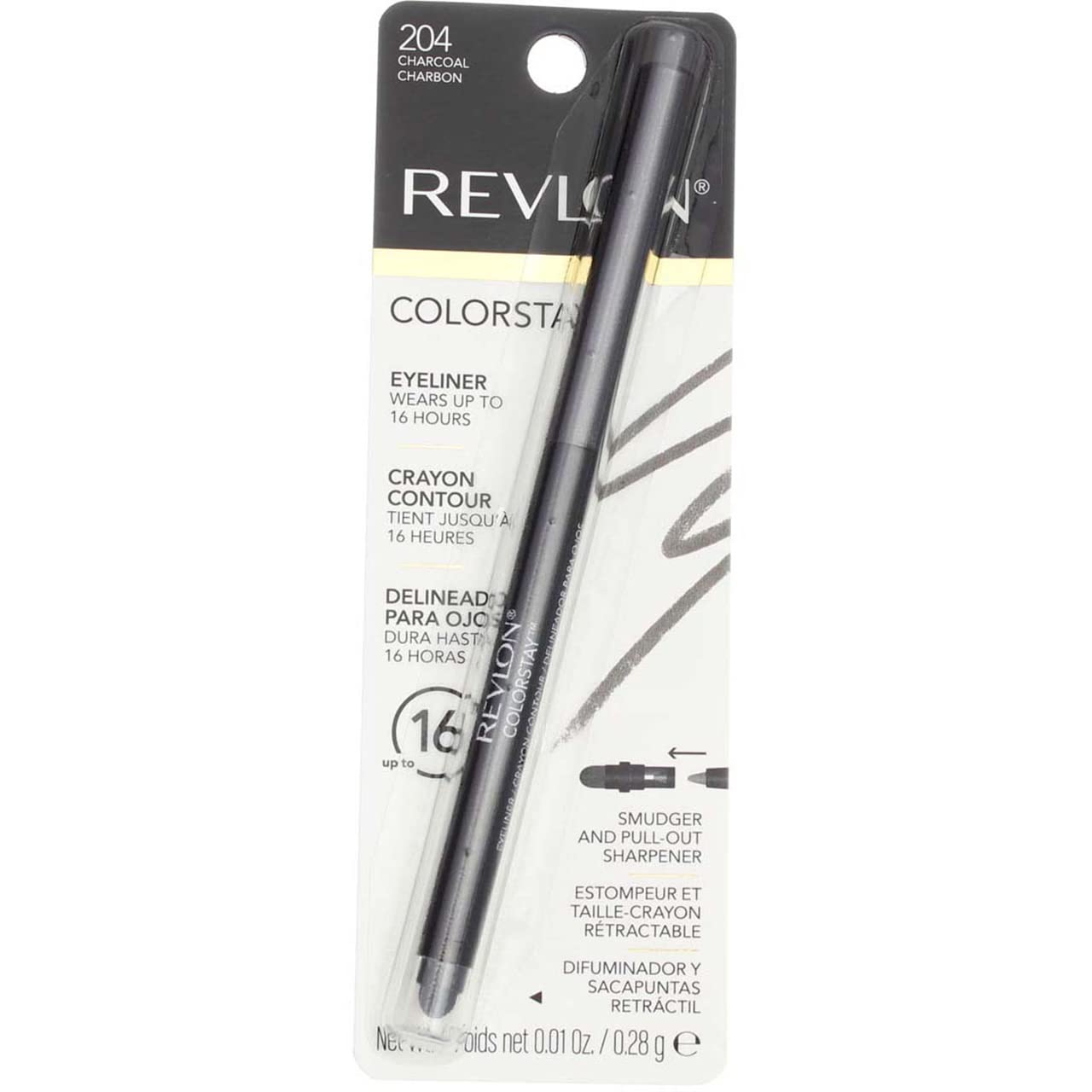Revlon ColorStay Pencil Waterproof Eyeliner, Smudge-Proof, Eye Makeup with Built-In Sharpener, Stocking Stuffer for Women, 202 Black Brown, 0.01 oz