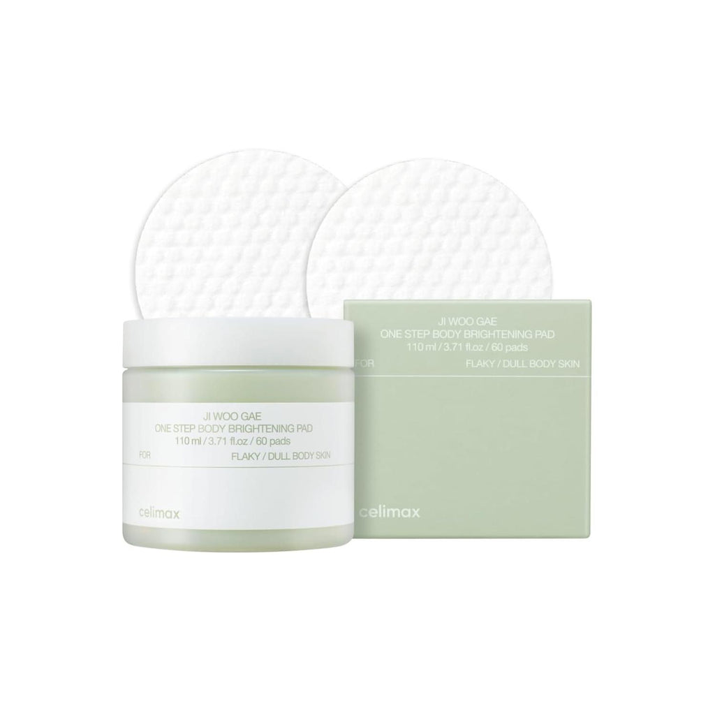 celimax ONE STEP Body Brightening Pad 110ml (60 pads) + Ji.Woo.Gae Cica BHA Blemish Toner Pad (60 Pads) + Ji.Woo.Gae Pore+Dark Spot Brightening Pad(40 pads) Bundle