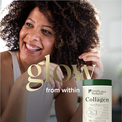 Great Lakes Wellness Collagen Peptides Powder for Skin, Hair, Nails, Joints & Digestion - Unflavored - 22 Servings (Pack of 1)