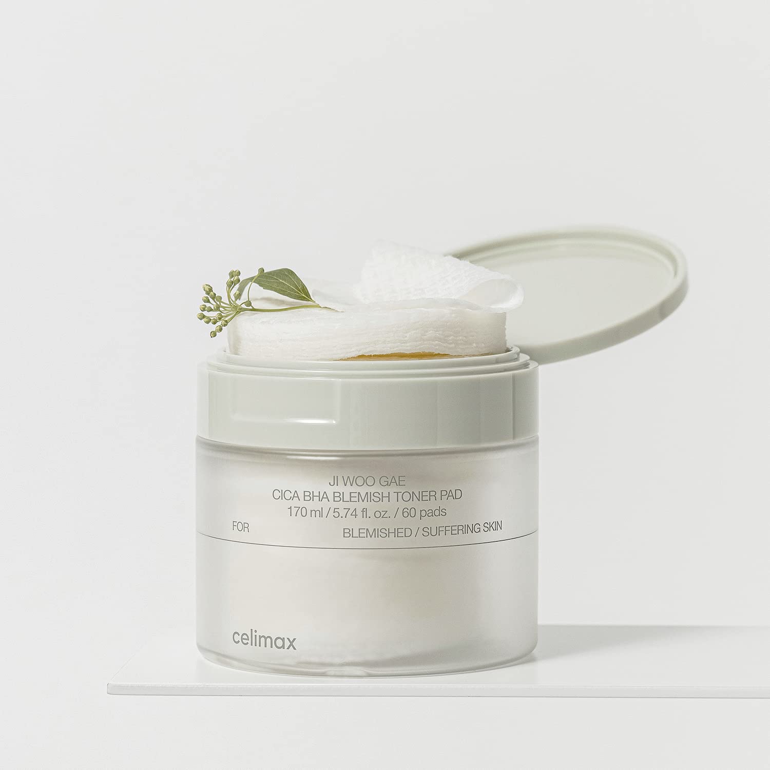 celimax The Real Cica Niacinamide AC Calming Serum 40ml + Ji.Woo.Gae Cica BHA Blemish Toner Pad (60 Pads) Bundle