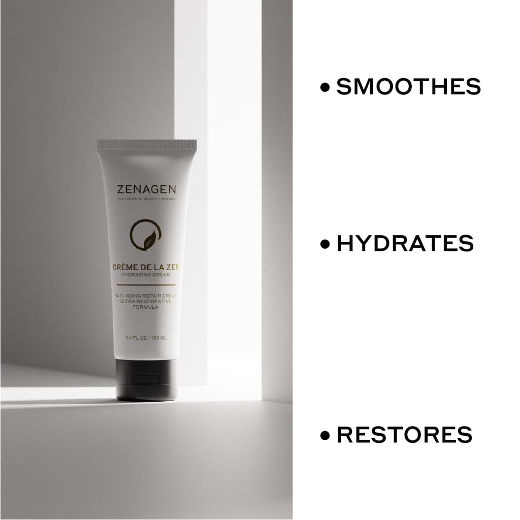 Zenagen Creme De La Zen Hydrating Hand Cream | Anti Aging Repair Cream, Ultra Restorative Formula, 3.4 Fl Oz