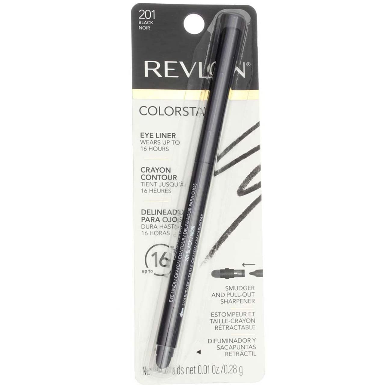 Revlon ColorStay Pencil Waterproof Eyeliner, Smudge-Proof, Eye Makeup with Built-In Sharpener, Stocking Stuffer for Women, 202 Black Brown, 0.01 oz