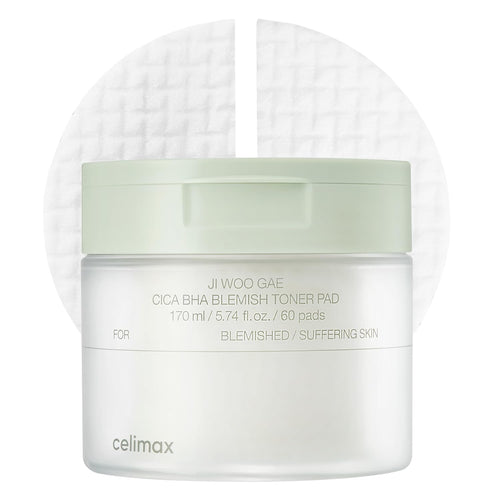celimax Ji.Woo.Gae Heartleaf BHA Peeling Pad | Pore Care, Exfoliating Double-Side Toner Pads, Facial Peels, Hydrating, Tea Tree, For Acne Prone & Breakouts, Christmas Gift, Stocking Stuffers (60pads)