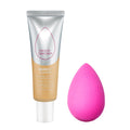 Beautyblender Bounce Liquid Whip Long Wear Foundation (3.50 W Tan Sand) & Original Pink Beauty Blender Makeup Sponge Bundle