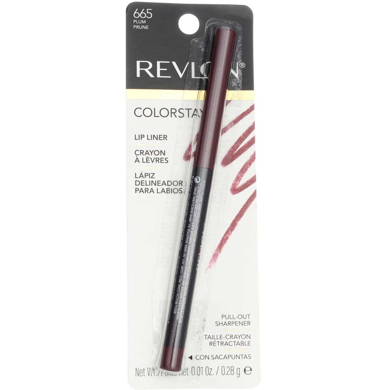 Revlon Colorstay Lip Liner Makeup with Built-in-Sharpener, Longwear Rich Colors, Smooth Application, 630 Nude, 0.01 oz