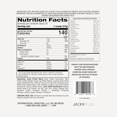 Jocko Fuel Mölk Whey Protein Powder 22g Low Sugar Monk Fruit Blend - Muscle Recovery & Growth, Packaging May Vary (26 Servings, Mint Chocolate)