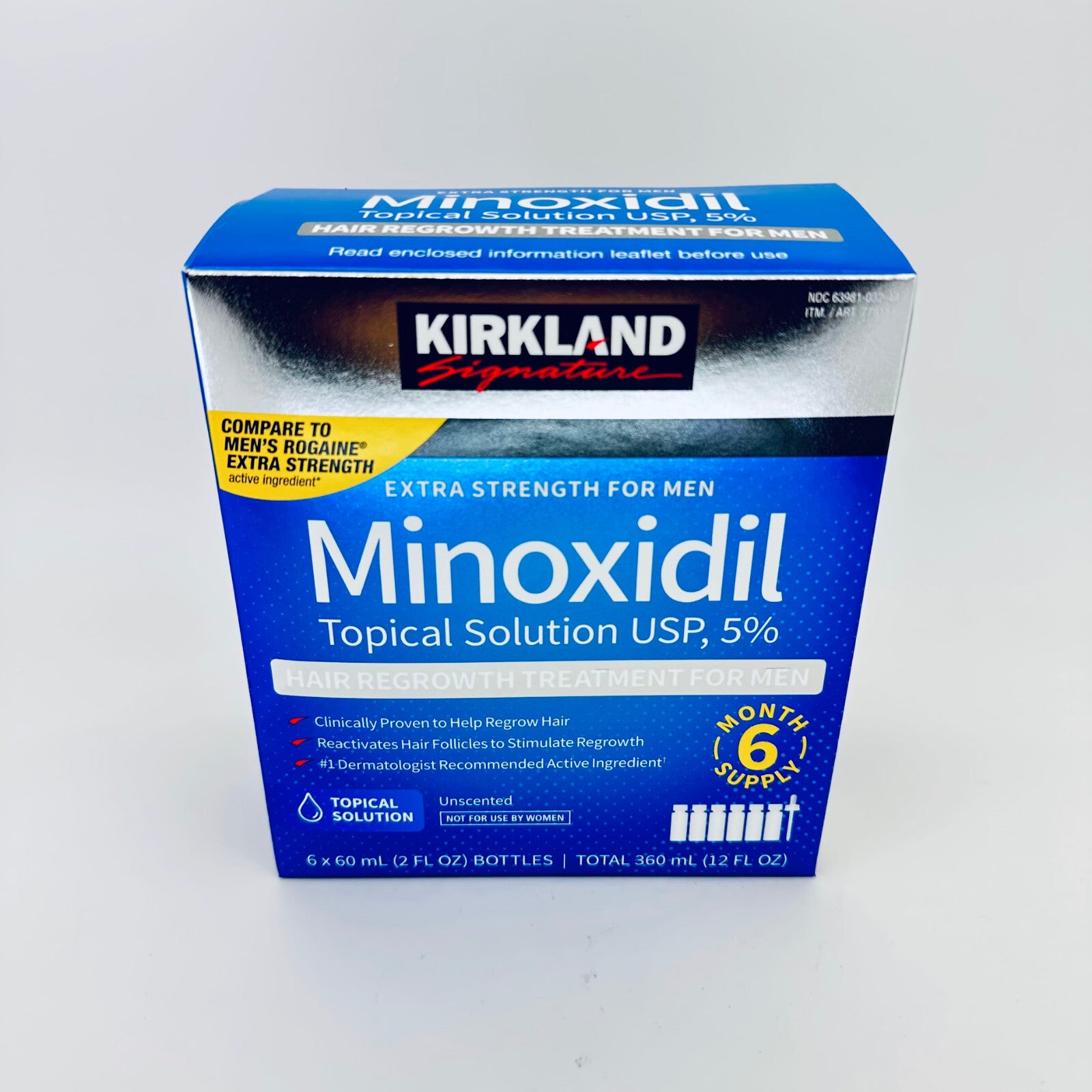 Kirkland Signature Hair Regrowth Treatment Extra Strength for Men 6-month supply (Minoxidil 5% Topical Solution)
