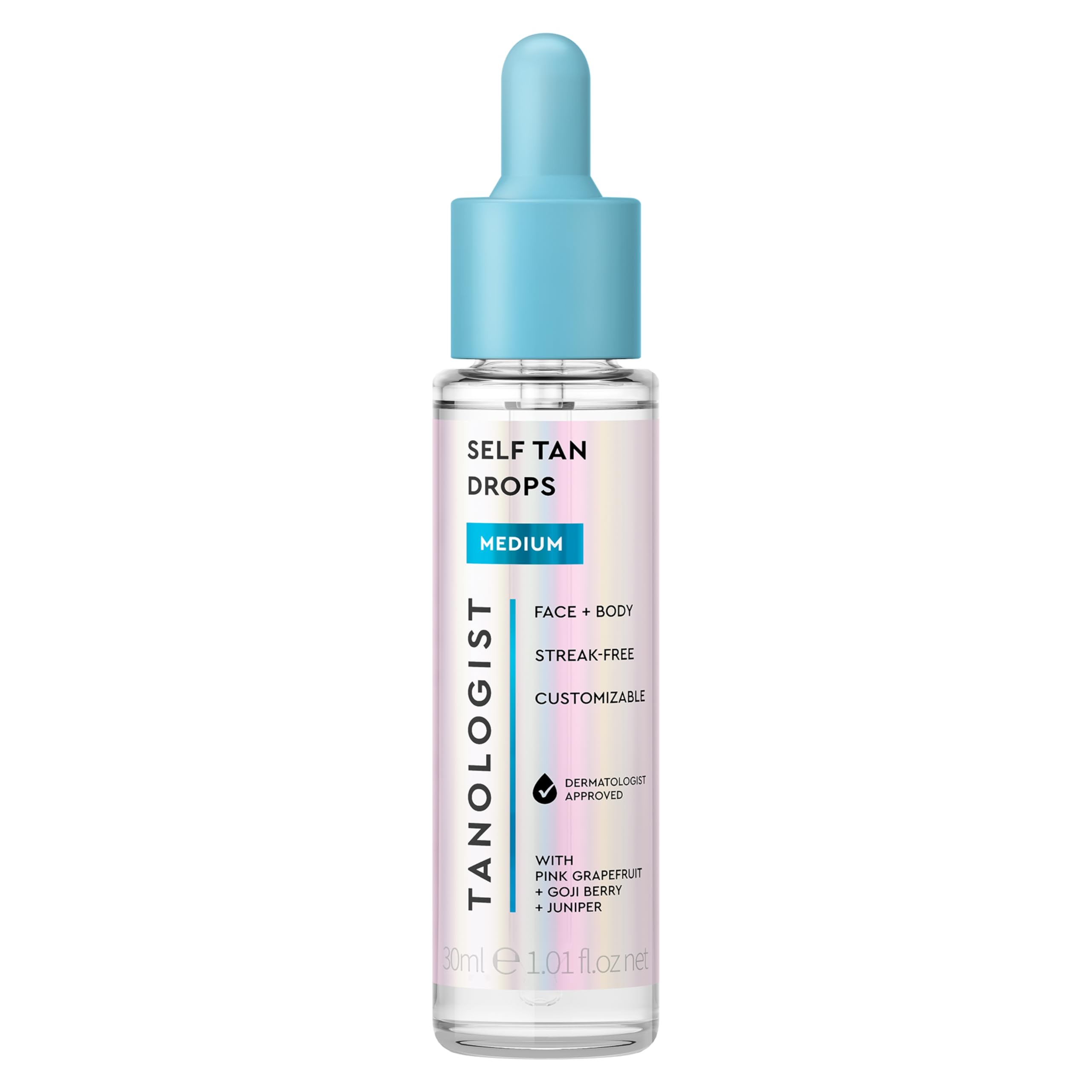 Tanologist Dark Self Tan Drops, Streak-Free Body & Face Tanning Drops, No Fake Tan Smell, For Moisturizer & Lotion, Bronzing Face Tanner, Skincare Ingredients, Vegan, 1.01 fl. oz/30 ml Bottle