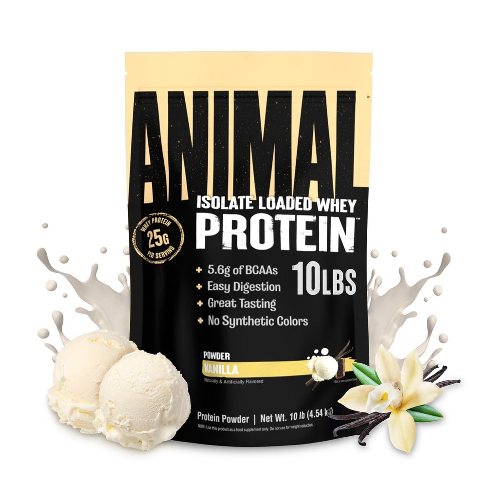 Animal Whey Isolate Protein Powder - Loaded for Pre & Post Workout Muscle Builder and Recovery with Digestive Enzymes for Men & Women - 25g Protein, Great Taste, Low Sugar - Strawberry 4 lbs