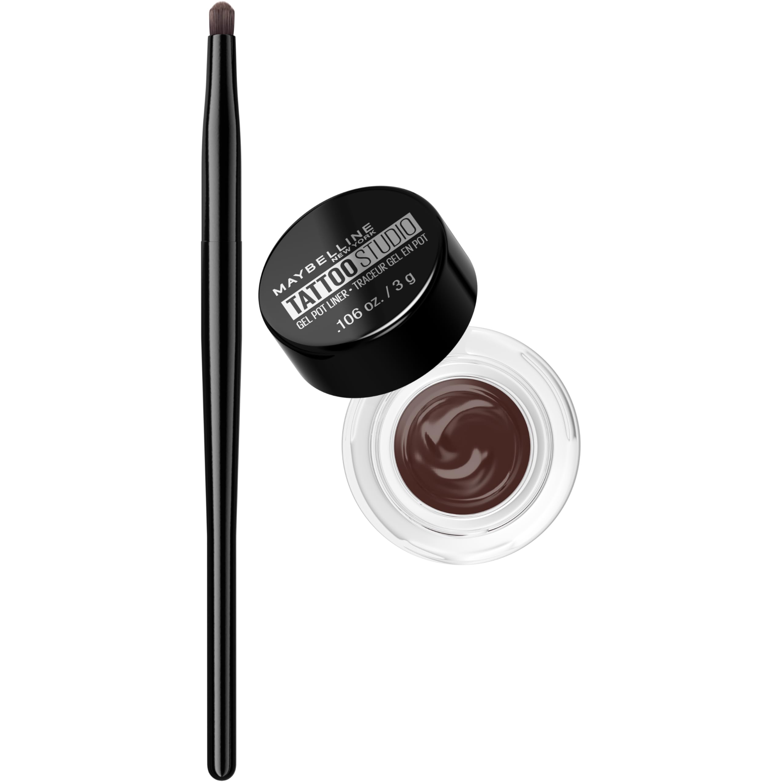 Maybelline New York Makeup Eyestudio Lasting Drama Gel Eye Liner, Blackest Black, Waterproof, 0.106 Ounce,Pack of 1