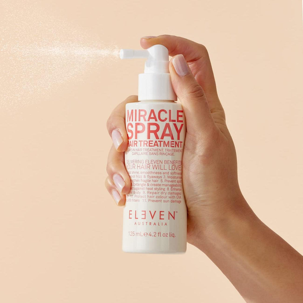 ELEVEN AUSTRALIA Miracle Leave In Hair Treatment Spray - Curly & Straight Hair Care Products for Women & Men, Heat Protection & Detangler, Frizz Control, Repairs Dryness - 4.2 fl oz
