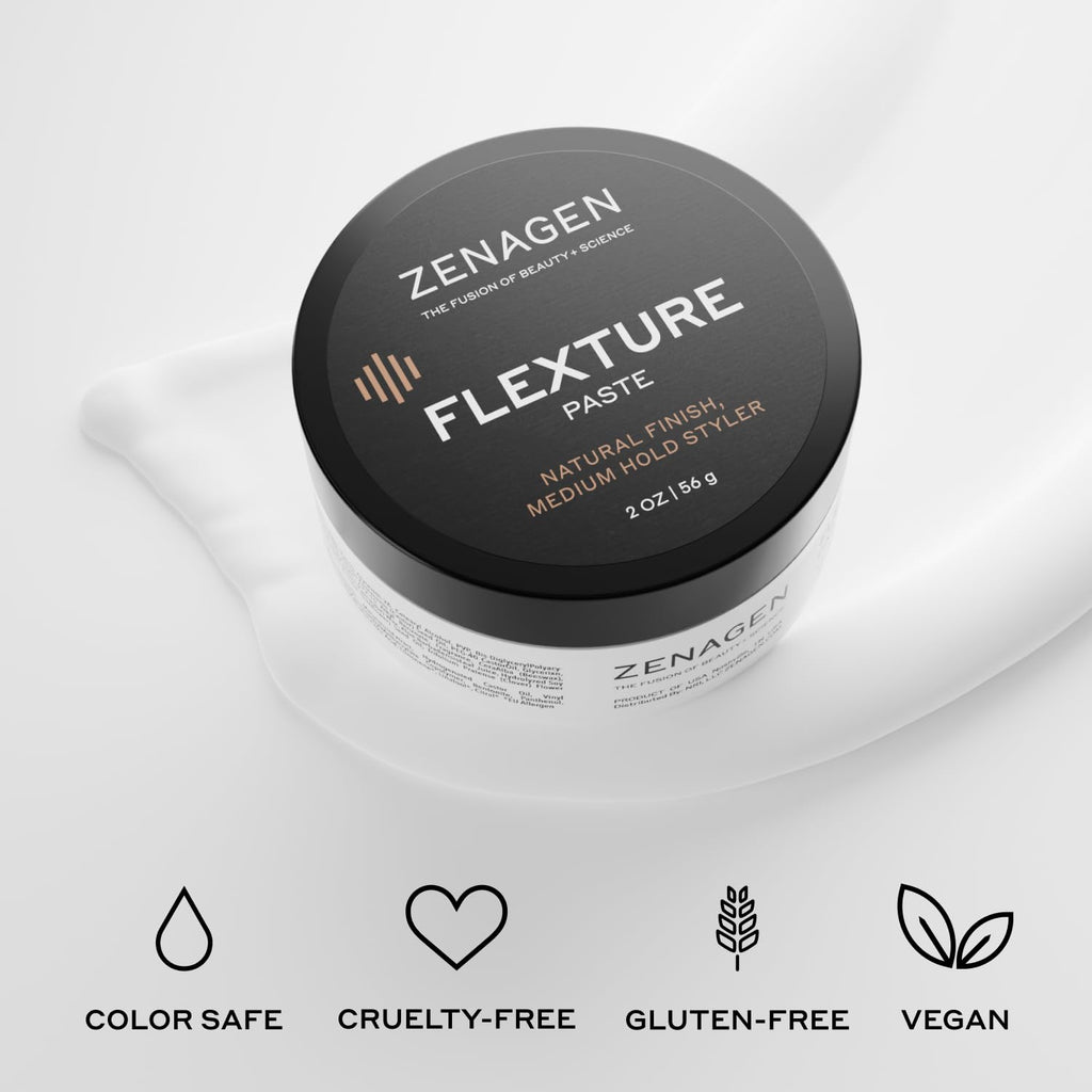 ZENAGEN Revolve Men's Trio Kit for Fine & Visibly Thinning Hair | Shampoo + Densifying Serum + Flexture Paste, Plant-Based 1 ea