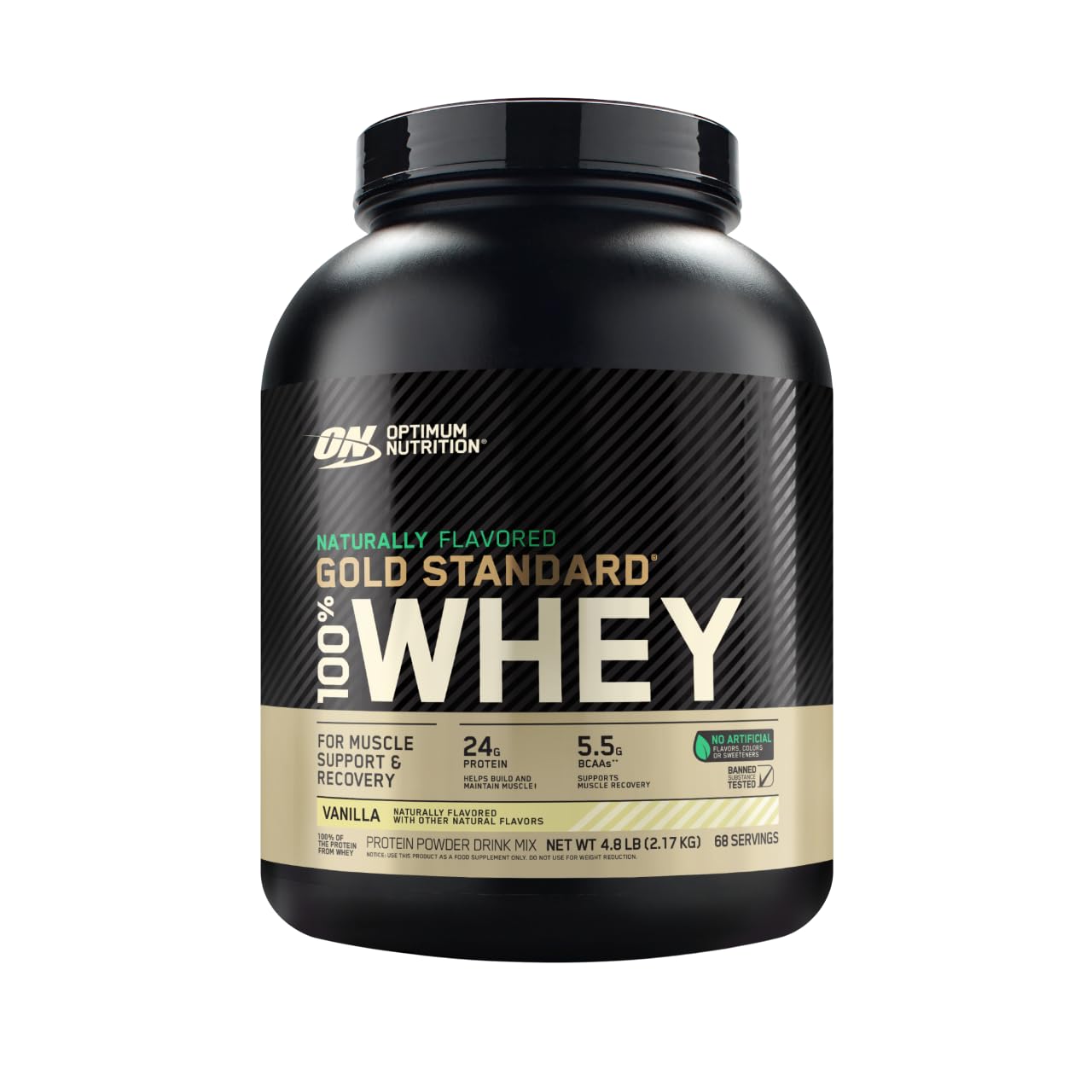 Optimum Nutrition Gold Standard 100% Whey Protein Powder, Vanilla Ice Cream, 2 Pound (Packaging May Vary)