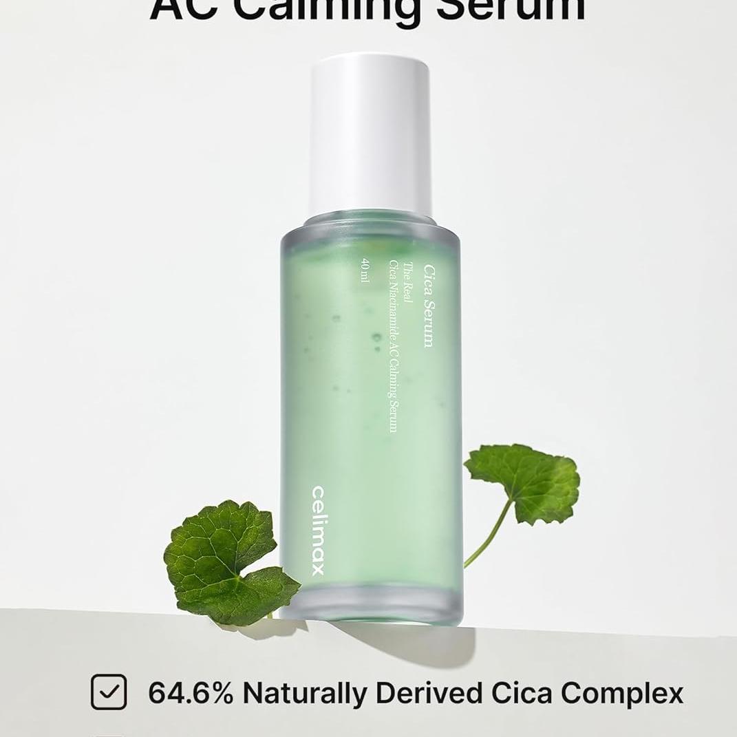 celimax The Real Cica Soothing Cream 50ml + The Real Cica Niacinamide AC Calming Serum 40ml Bundle