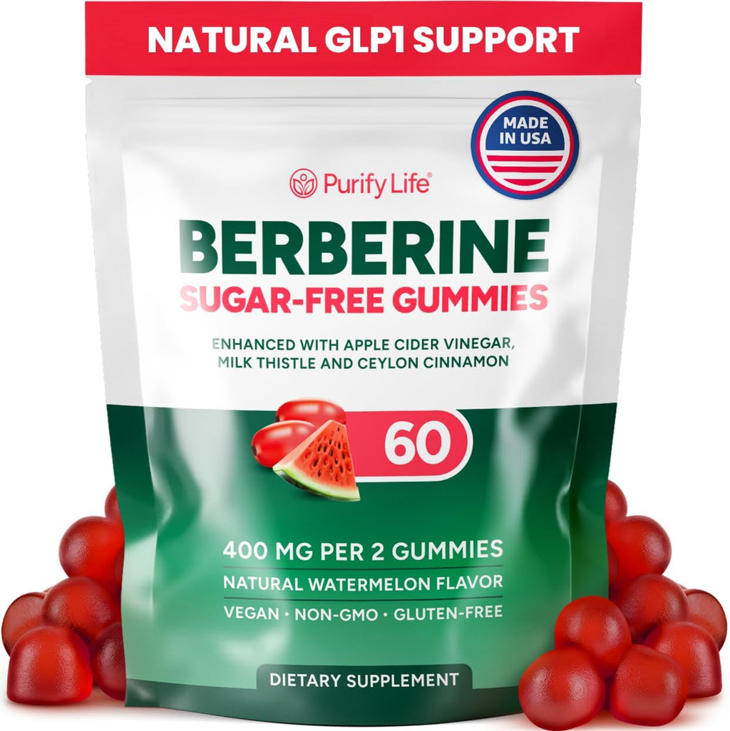 GLP-1 Support Supplement, Sugar-Free Berberine Complex Gummies with Ceylon Cinnamon, Milk Thistle, and ACV [AMPK Metabolic Activator] Berberine Supplement for Appetite Support and Metabolic Health