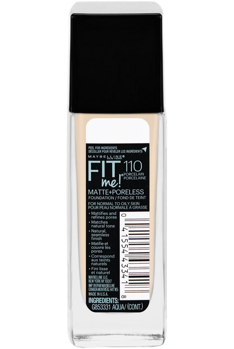Maybelline Fit Me Matte + Poreless Liquid Oil-Free Foundation Makeup, Natural Ivory, 1 Count (Packaging May Vary)