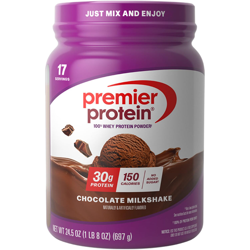 Premier Protein Powder, Vanilla Milkshake, 30g Protein, 1g Sugar, 100% Whey Protein, Keto Friendly, No Soy, Gluten Free, 23.3 oz, 17 Servings (Packaging May Vary)