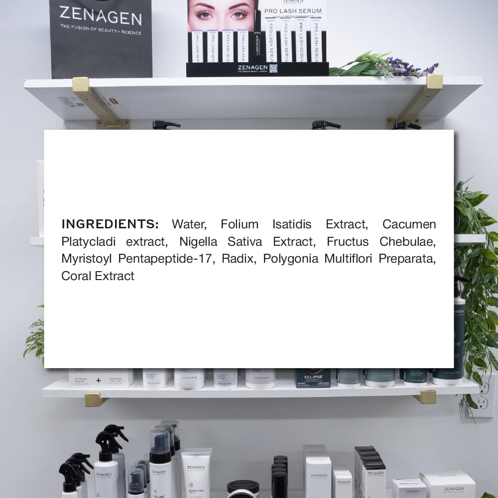 ZENAGEN Pro Lash Serum | Promotes Longer, Thicker Lashes, Strengthens & Nourishes Hair Follicles, Lightweight Non-Irritating Formula, Vegan, Plant-Based