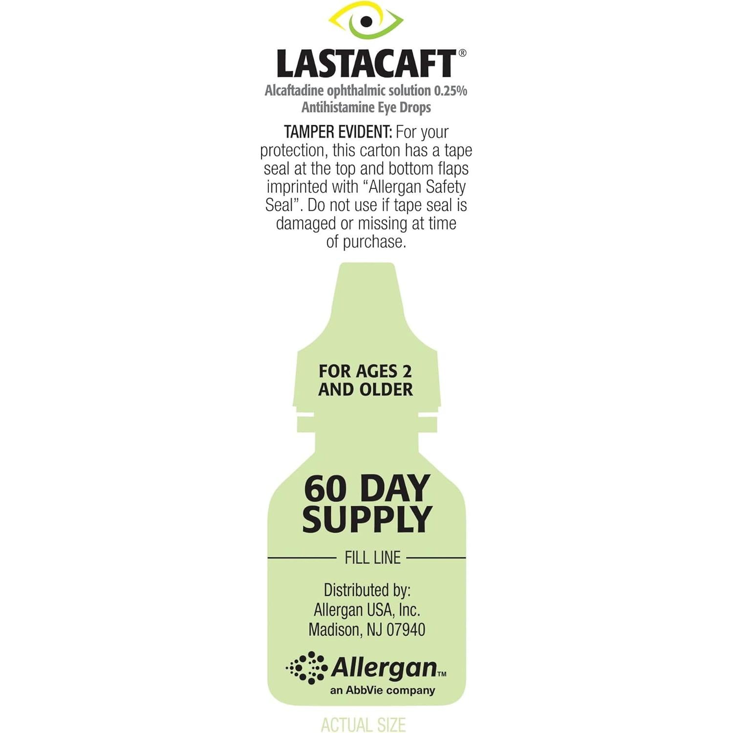 Lastacaft Once Daily Eye Allergy Itch Relief Drops, 0.17 fl oz (5 mL), 1 Count