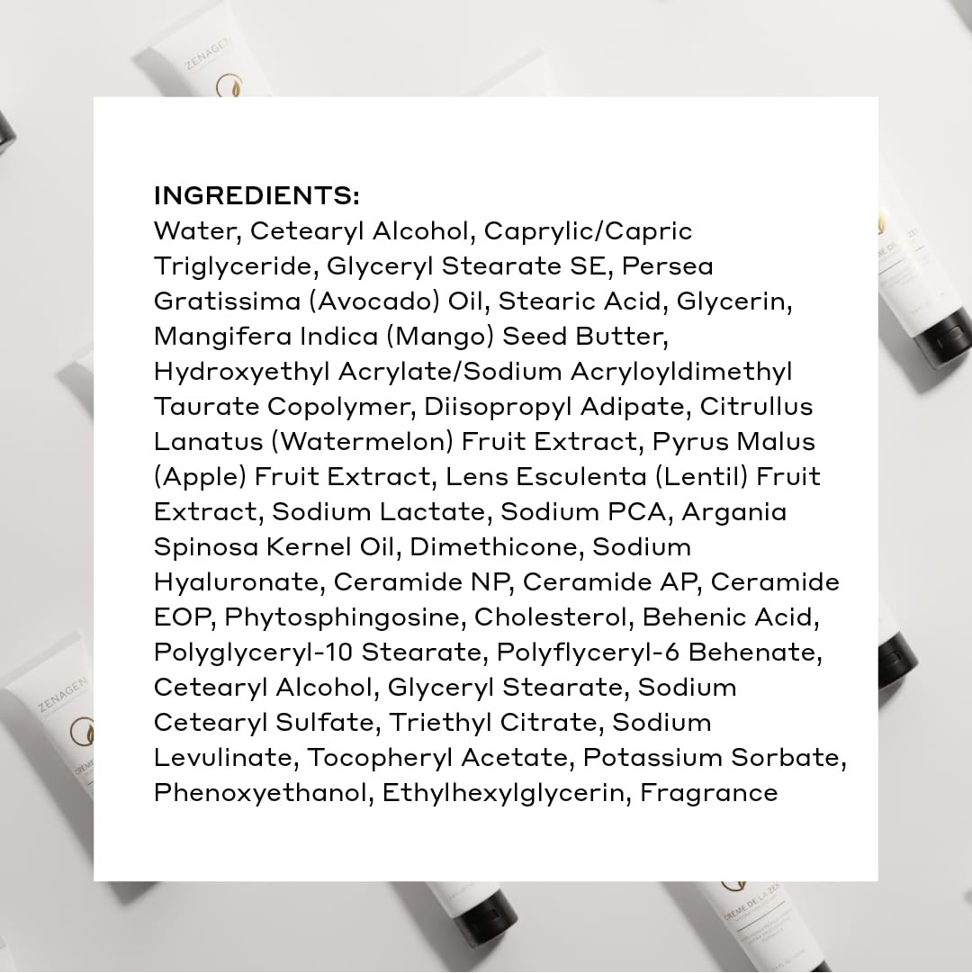 Zenagen Creme De La Zen Hydrating Hand Cream | Anti Aging Repair Cream, Ultra Restorative Formula, 3.4 Fl Oz