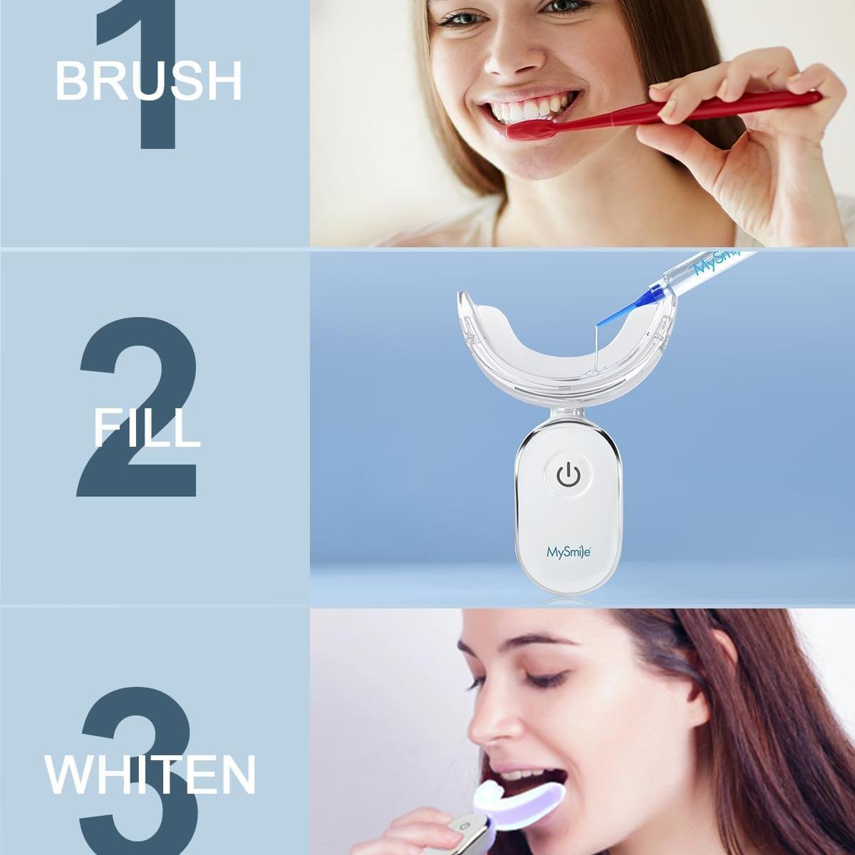 MySmile Teeth Whitening Pen 30+ Treatment Enamel Safe Tooth Whitening Gel for Teeth Sensitive-10 Min Fast Whitening Teeth-Helps to Remove Stains from Coffee, Smoking, Wines-Mint Flavor