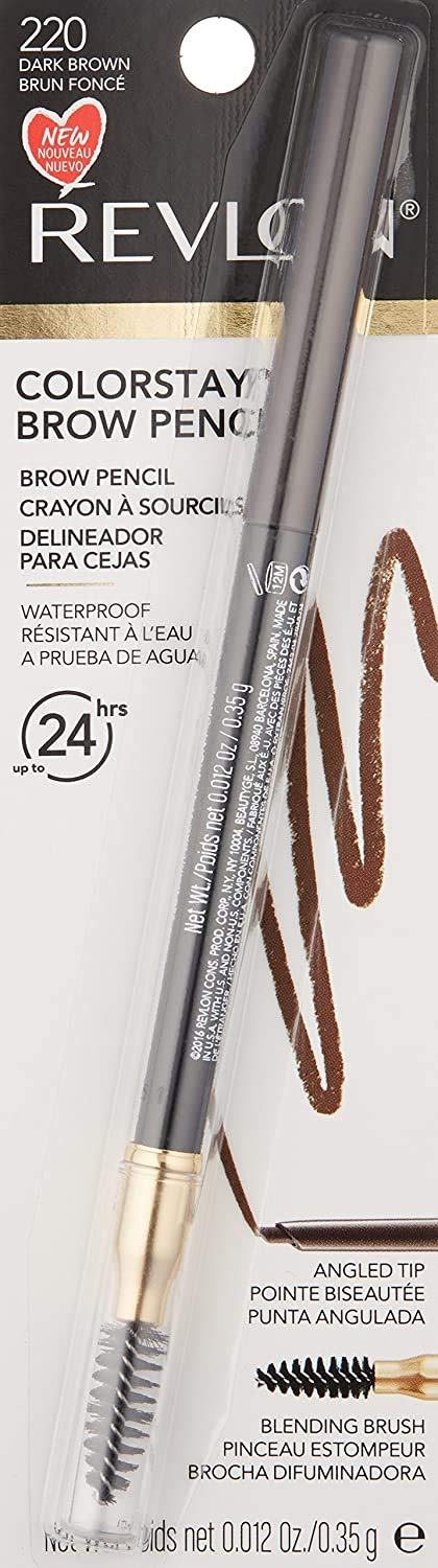 Revlon ColorStay Eyebrow Pencil with Spoolie Brush, Waterproof, Hair-Like Strokes, Stocking Stuffer for Her, 205 Blonde, 0.021 oz
