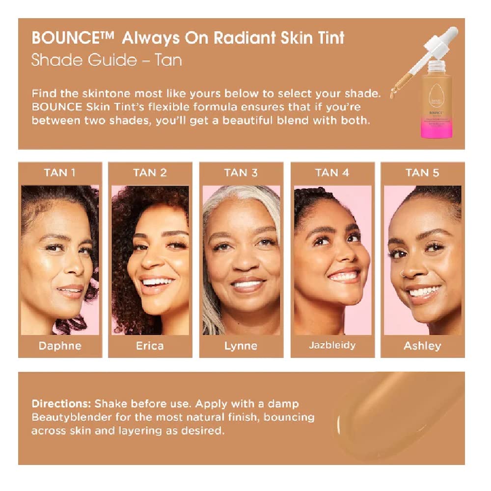 Beautyblender 12-Hour Always on Radiant Skin Tint, Breathable Serum Foundation Stays Put for All Day Long Wear, Infused with Hyaluronic Acid & Niacinamide, Medium 1