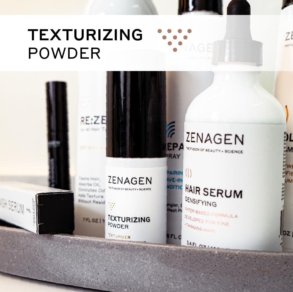 ZENAGEN Texturizing Powder | Texturizer + Root Volumizer, Adds Instant Volume & Texture, Absorbs Oil For A Refreshed Look, Lightweight Residue-Free Formula, Vegan, All Hair Types, 9 g